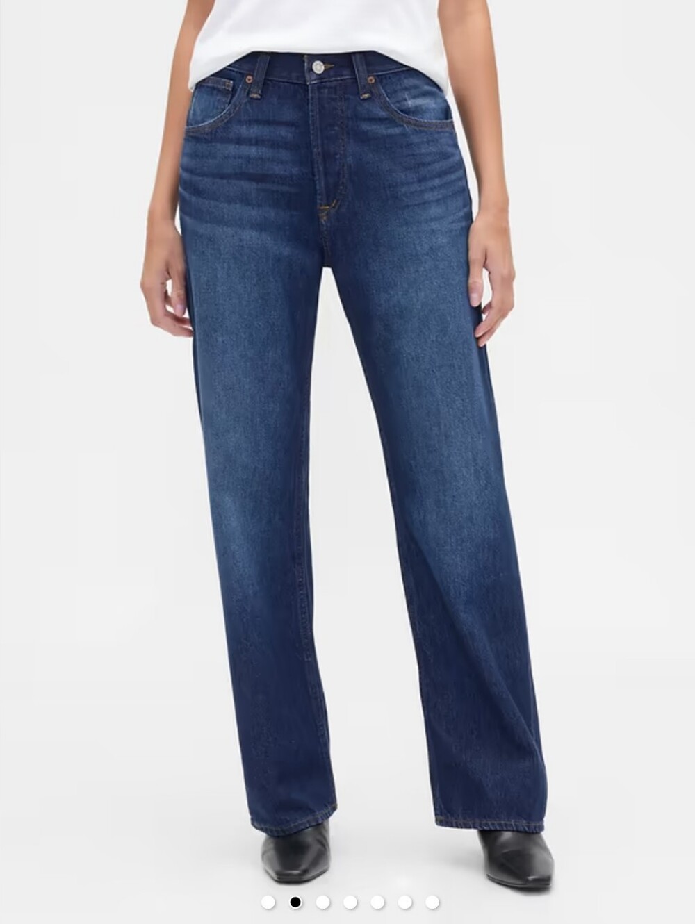 GAP Mid Rise Relaxed Straight Dark Wash Denim Jeans 4/R.